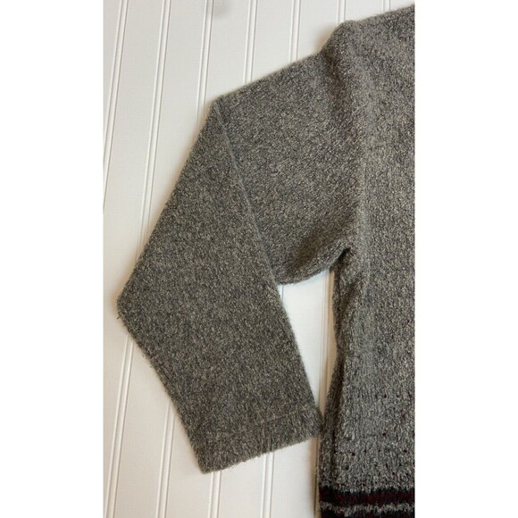 VTG Columbia Womens Small Maroon Grey Aztec Wool Fleece Zip Jacket USA 90s Y2K - Picture 5 of 12